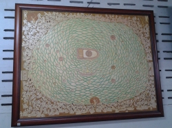 Large oil painting in rose wood frame