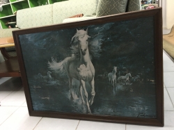 Painting of white horses