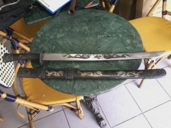 Large dragon embossed sword
