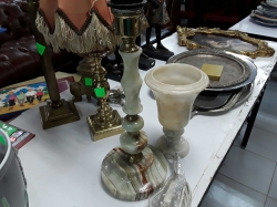 Marble table lamp with marble vase