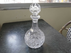 A very beautiful heavy Globular lead crystal decanter