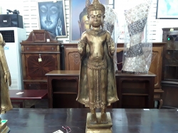 Large gilt bronze thai godess figure 99 cm.