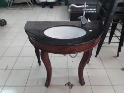 Very nice old antique style bathroom sink and taps on a Rosewood stand