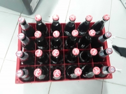 7 bottles beer and 16 bottles coca cola