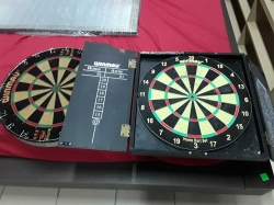 A pair of dark boards