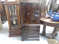 Mahogany inlaid tall boy