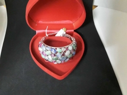 Bangle Mix Cabochon Gemstones from Burma in setting silver (Ruby,Sapphire,Jade)