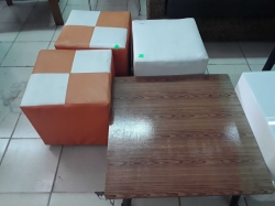 3 stools with japan table