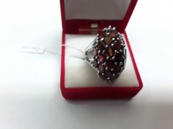Garnet in silver setting size 6.5