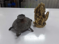 Brass Genesh with turtle