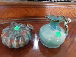 Green vase and tea pot