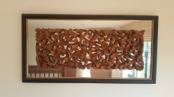 Teak wood carved with mirror in frame