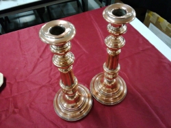 A pair of 19th century candle stick in copper