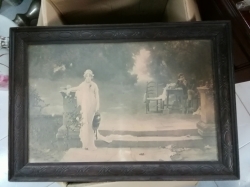 Old printing picture in wood fram size 59x40 cm.