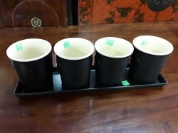Set of Four Guinness toucan coffee mugs with tray
