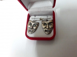 Sterling Silver 925 mask earrings with mother of pearl eyes