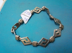 Sterling silver bracelet with modernist diamond shaped links