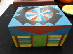Hand carved and painted box from Namibia,Southern Africa