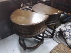 Pair of half moon tables