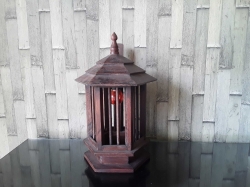 A pair of wooden lamps