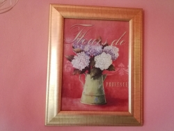 A pair of flower picture with gilt frames