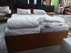 King size bed with mattress 2 pollows and bed cover