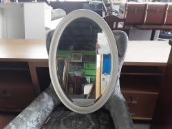 Wooden frame mirror painting white