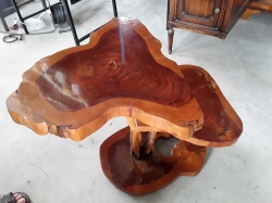 Very Heavy Teak wood Occasional 3 tier table Highly Polished
