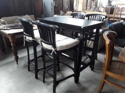 Bar table size 110x60x100 cm. With 4x betawi bar stools size 48x46x107 cm.