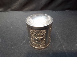Round silver box