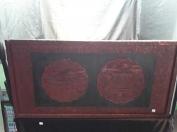Panel red and black Meiji Japan 1868-1911 46x91cm