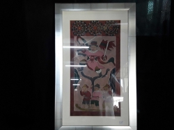 Temple picture Yao Northern Thailand 19th cent. with frame : 48 x 76 cm