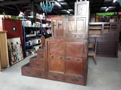 Step Tansu 3 pieces Keyaki and Ceder wood Japan ca. 1850 200x190x81cm