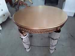OVAL ITALIAN SIDE TABLE GILDED (W.64 D.54 H.44)