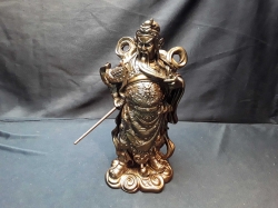 Bronzed Chinese warrior figurine
