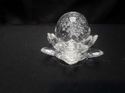 A Lovely Crystal Diamond And Ball On Mirror Swiveling Stand