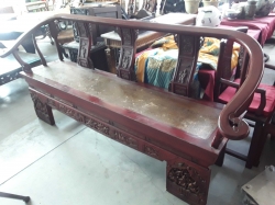 Beautiful antique Chinese bench and hand carved 51x205x105