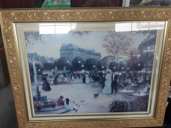 French Paris print in beautiful gilt frame 75x96cm