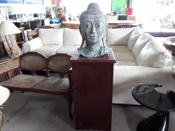 Heavy Bronze Buddha head with stand