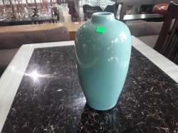 Green ceramic vase