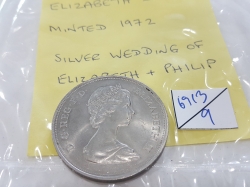 Elizabeth II minted,1972 silver wedding of Elizabeth & Philip