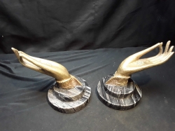 Pair of Brass hands on Marble Base