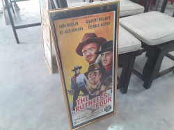 Vintage 'The Ruthless Four' (1968) Film Framed Stone LITHO Australian DayBill poster 13x30