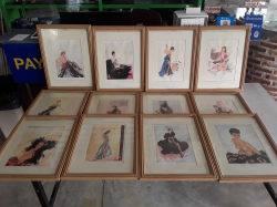 12pcs Collection of sexy lady painting