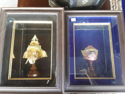 2 Framed antique Thai Ganesha and Ramayana