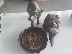 Job lot of wooden carved
