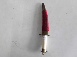 Unusual vintage quality handmade engraved knife from india with unusual marble handle