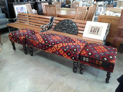 Full set Handmade 2 stool or 3 siter Meamanah with wood