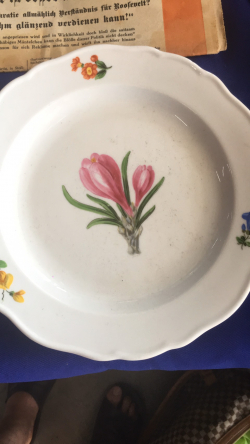 genuine German 1920th antique marked original Meissen excellent hand painted high quality porcelain plate