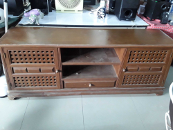 Teak TV sideboard cabinet 43x168cm H70